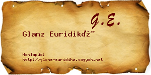 Glanz Euridiké névjegykártya